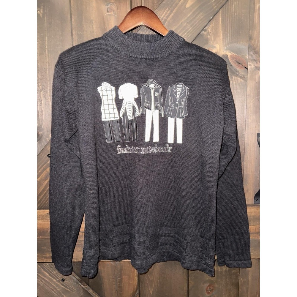 Bonnie and Bill by Holly VTG Women's Sweater Large Black Fashion Notebook
